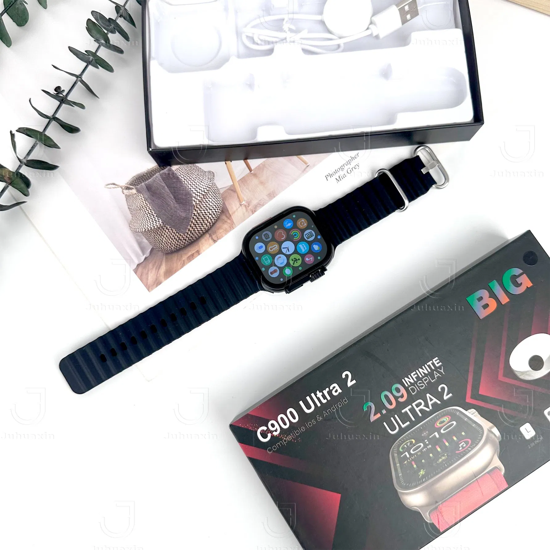 Fcatory Price 2.09 Big Display Water Resistance Smartwatch with Cable