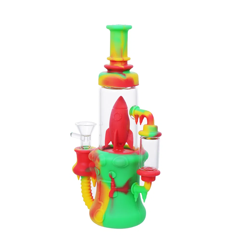 8.5-Inch Silicone Rocket Recycler DAB Rig Water Pipe