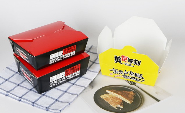 28oz 35oz 38oz 70oz Custom Printed Disposable White Cardboard Paper Food to Go Boxes for Restaurant Packaging