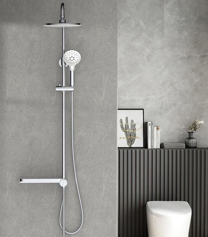 Bathroom Accessories Ceramic Shower Set Shower Faucet Shower System Shower Bar Bar Shower with Diverte, Rain Shower, Hand Shower