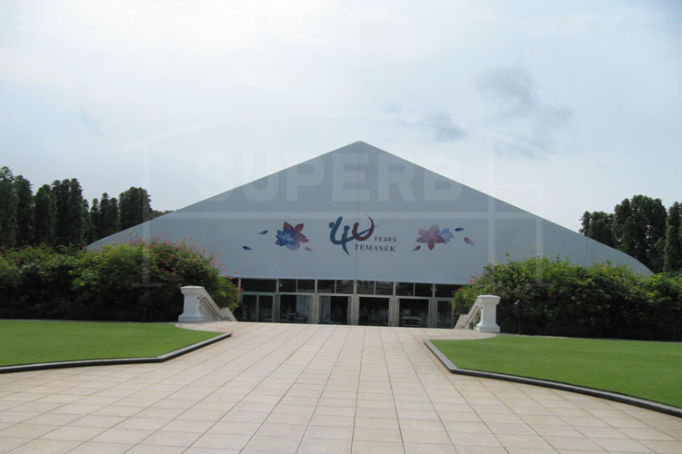 40m Large Clear Span Curve Tents Trial Assembly