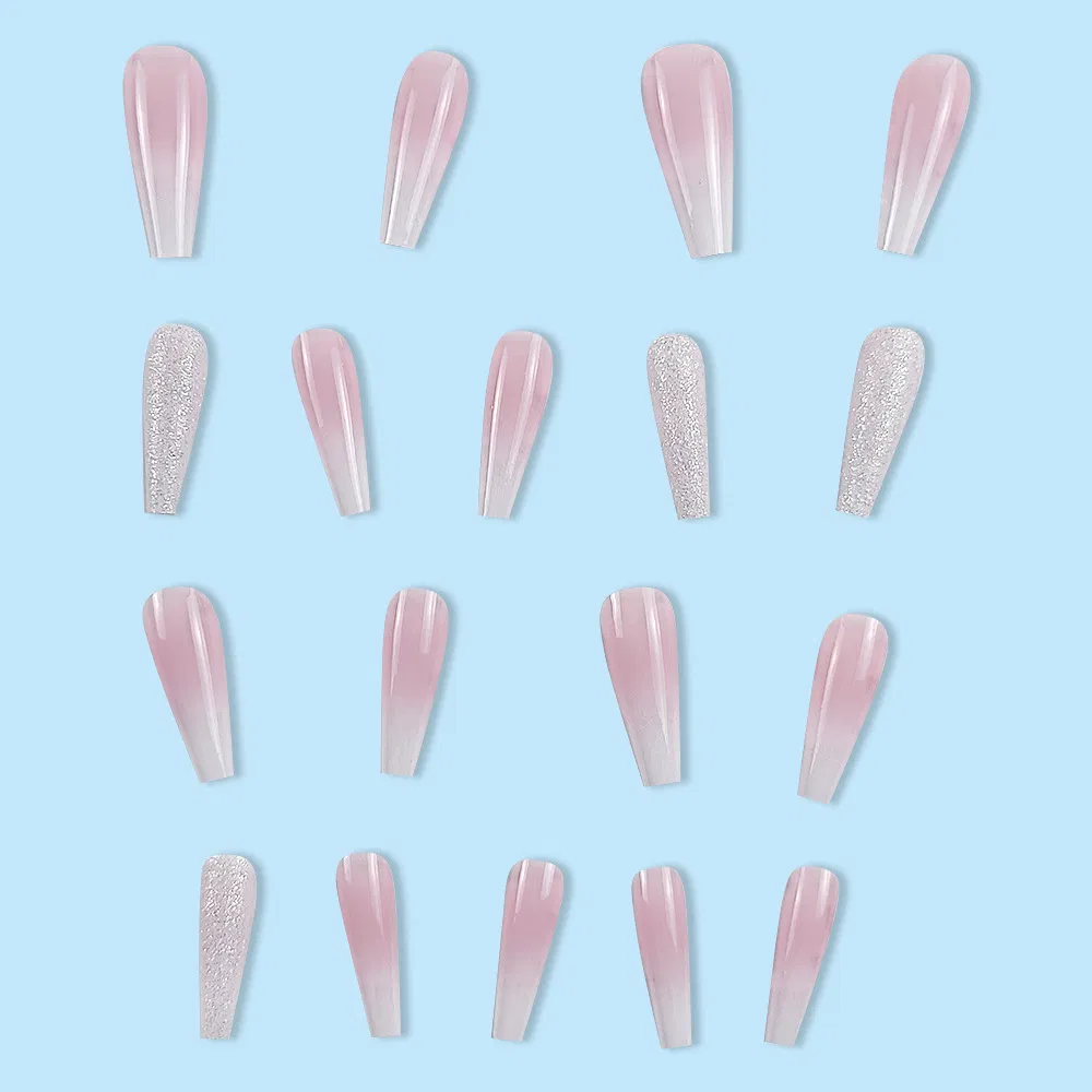 Press on Nails with Lotus Powder Gradual Glitter