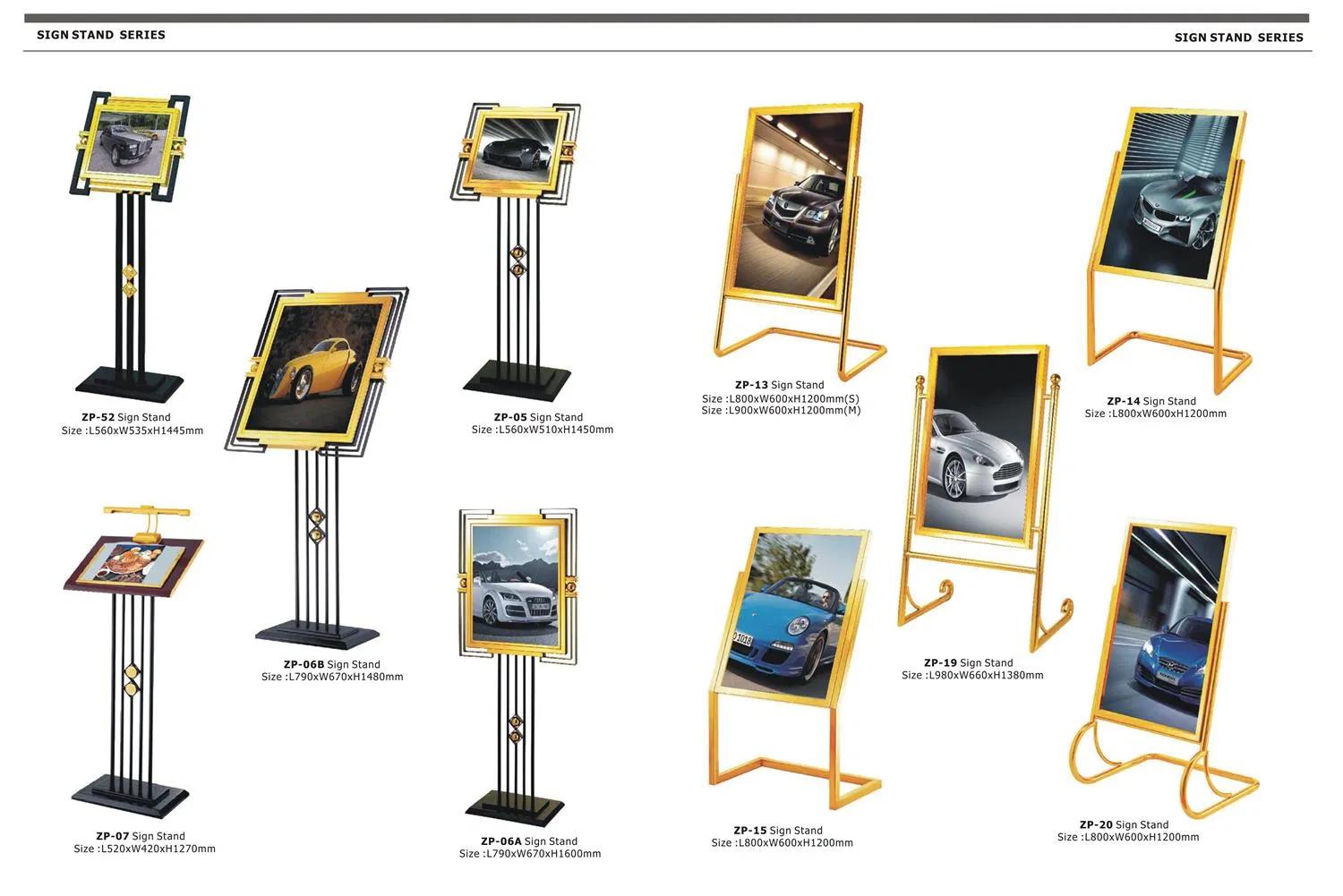 Titanium, Stainless Steel Sign Stand for Lobby (ZP-15)