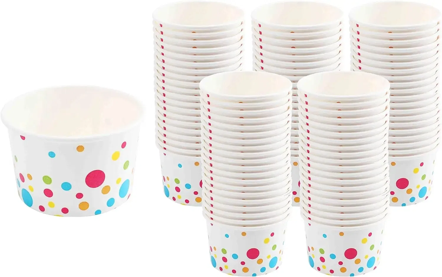 Eco Friendly Disposable Yogurt 3oz 5oz 8oz White Ice Cream Paper Cup with Lid