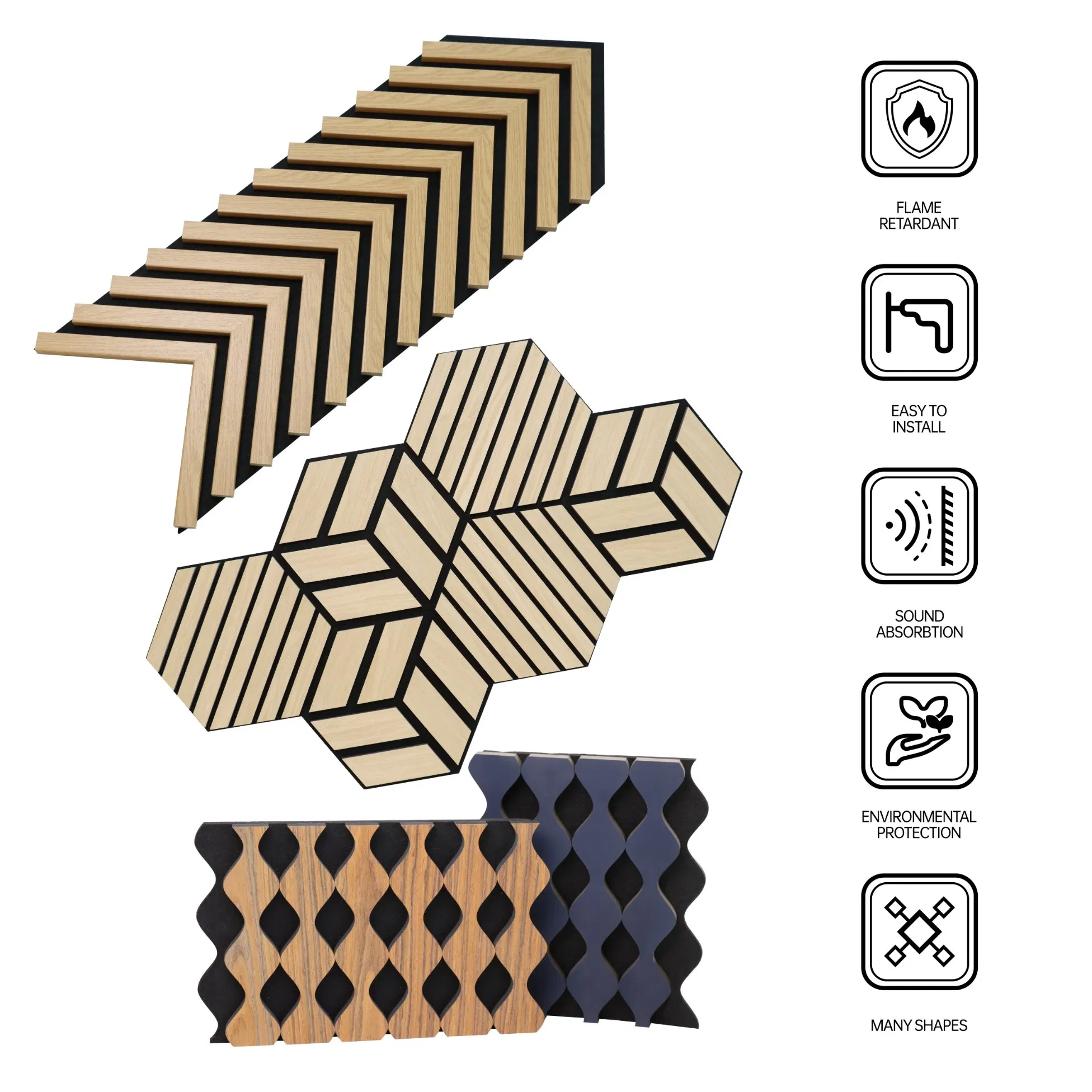 Natural Wood Veneer Acoustic Panels Design Wood Slat Wall Acoustic Wood Panels Sound Proof