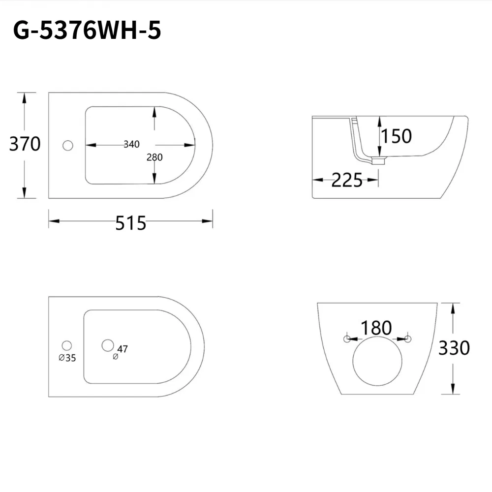 Wholesale Standard Size Ceramic Water-Saving Bathroom Bidet Wall Mounted Wc Bidet