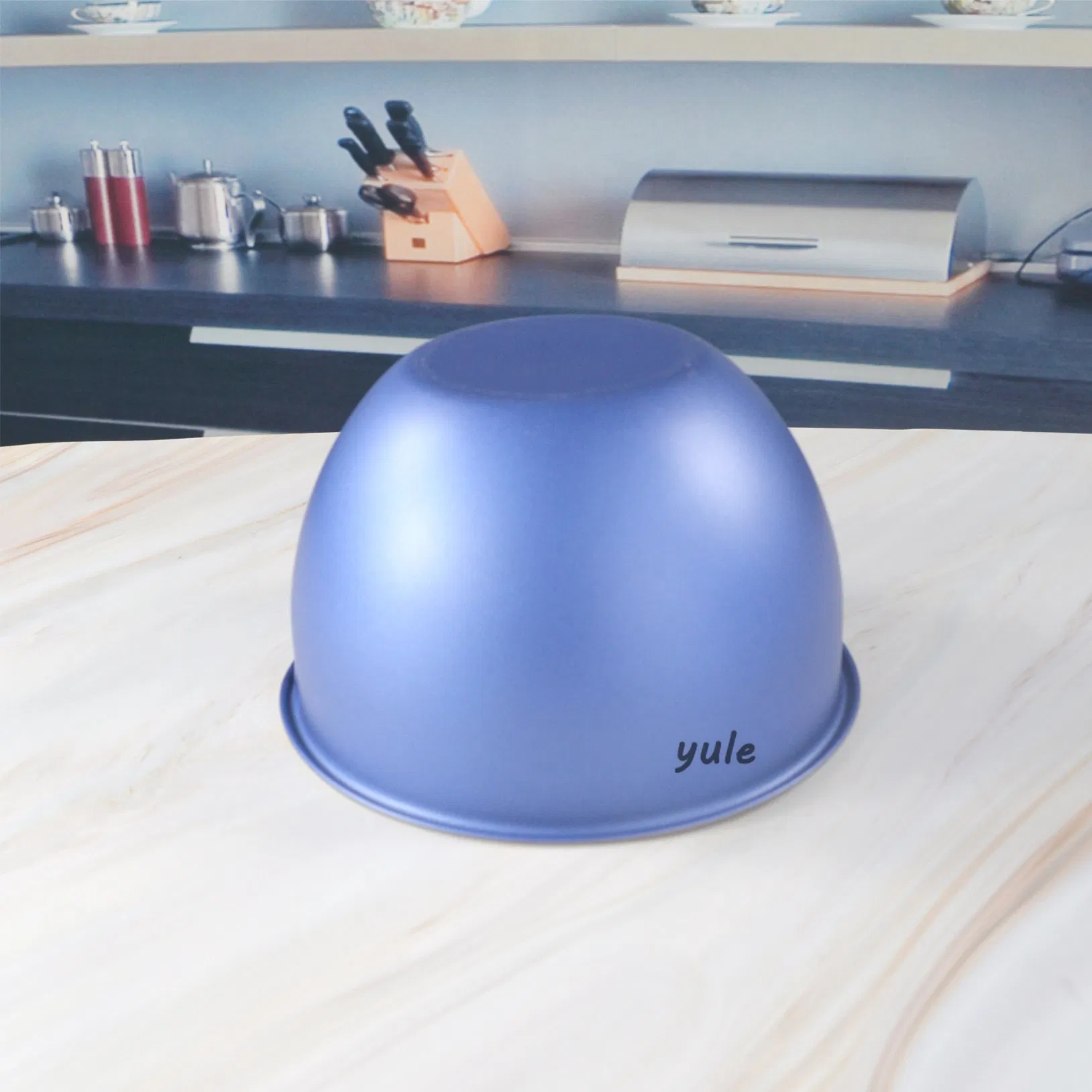 China Factory Kitchenware blue Color Salad Containers with Lids Food Grade Material Stainless Steel Mixing Bowl