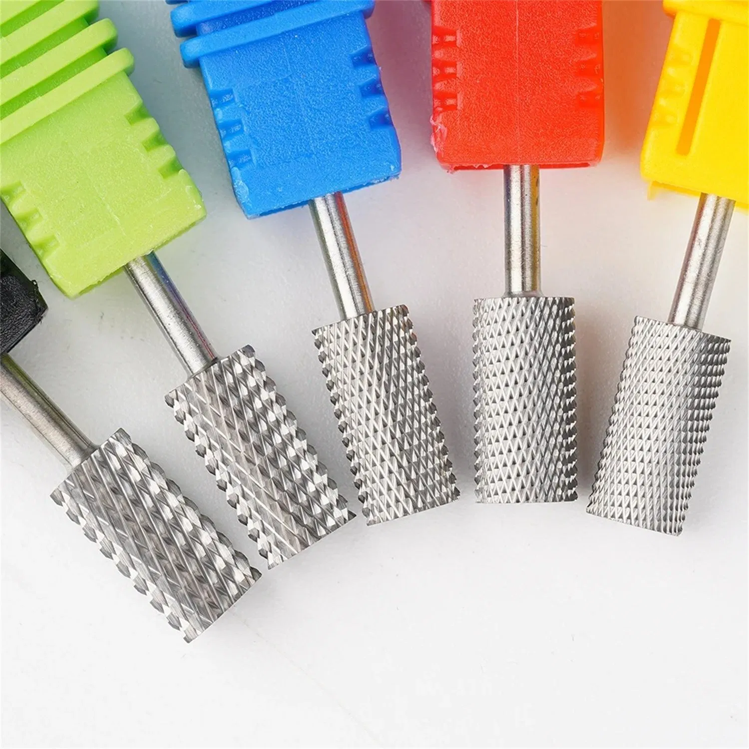 6.5mm Large Barrel Bit Nail Drill Bits Set Remove Hard Gel Nail Drill Machine Use Tungsten Carbide 5 in 1 Nail Drill Bits