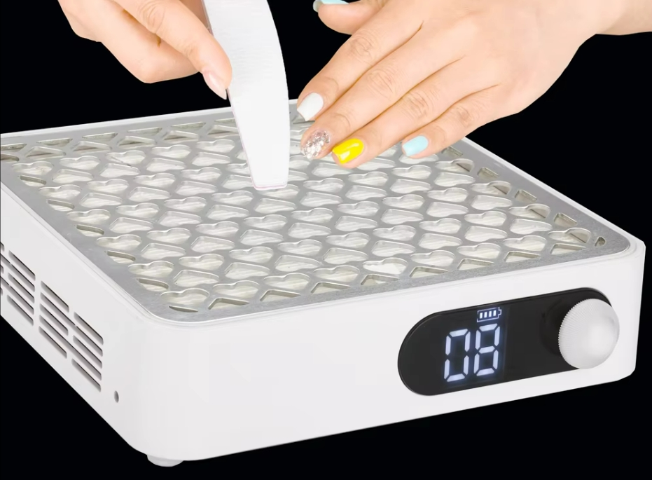 New Arrival Nail Vacuum Cleaner with Strong Suction Solid ABS Metal Square Nail Supplies