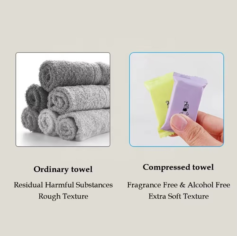 Wholesale Colorful Portable Disposable Travel Tablet Cotton Compressed Towels Magic Towel