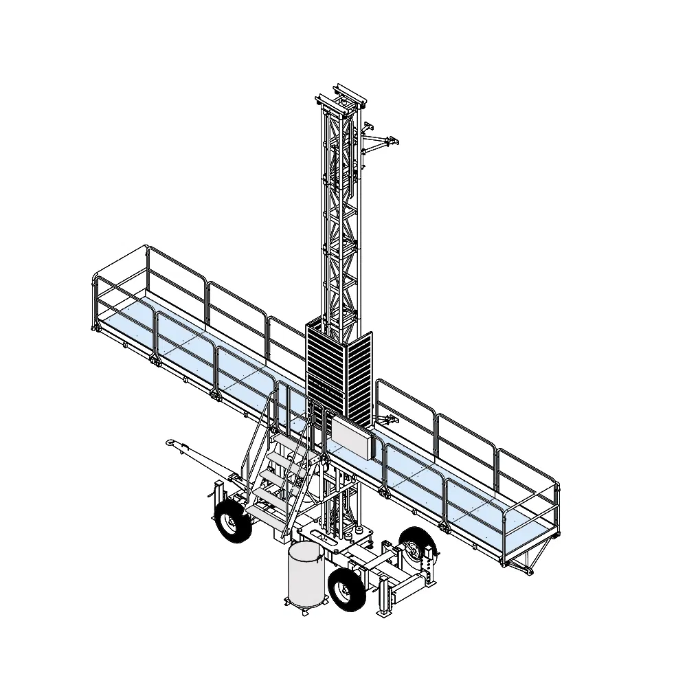 16.5m Building Facade Twin Mast Platform