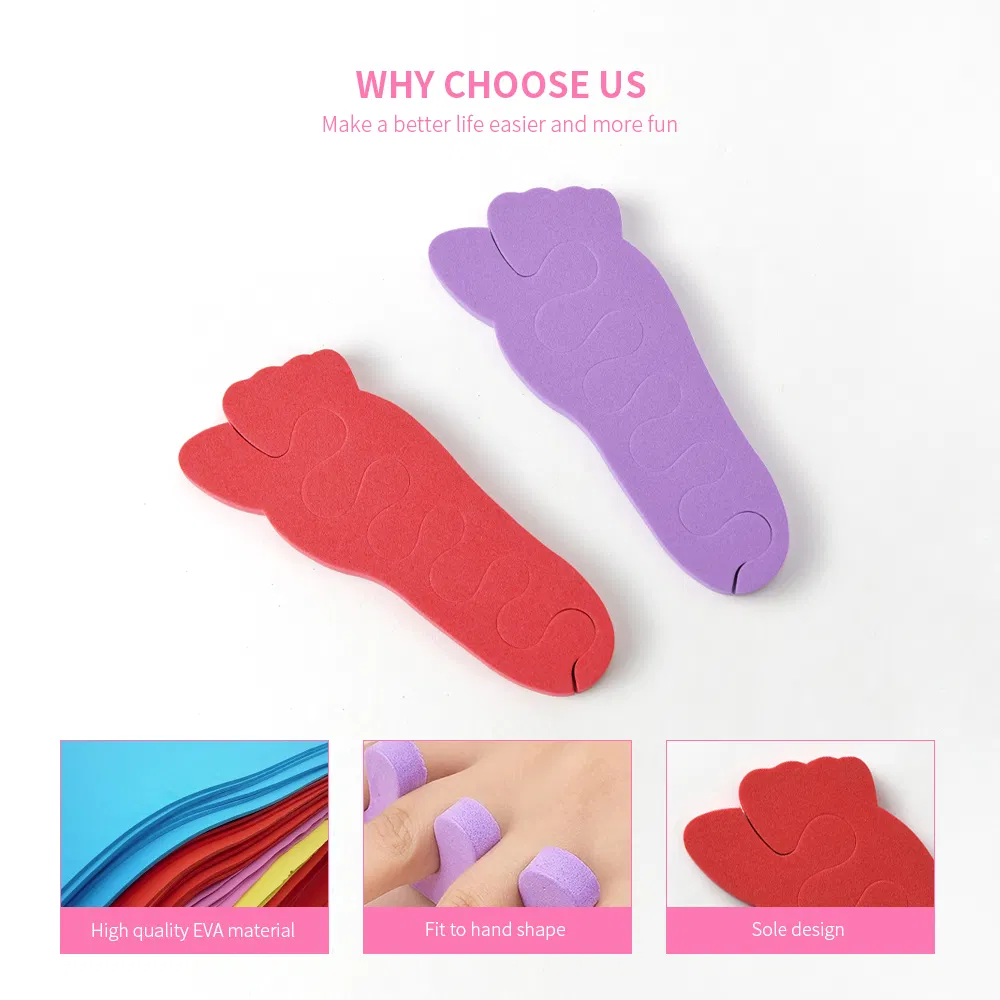 Soft Foam Bulk Salon EVA Nail Art Finger Separator Foot Care Pedicure Gel Toe Separators for Nail Polish