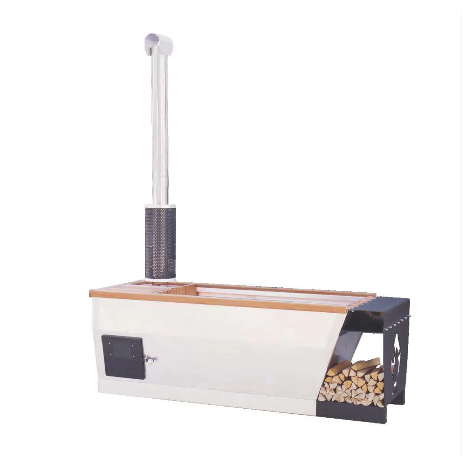 Cedar Hot Tube Burning Stove Whirlpool Pool with Wood Luxury Modern for Swimming Massage for Outdoor Party SPA Tub Red