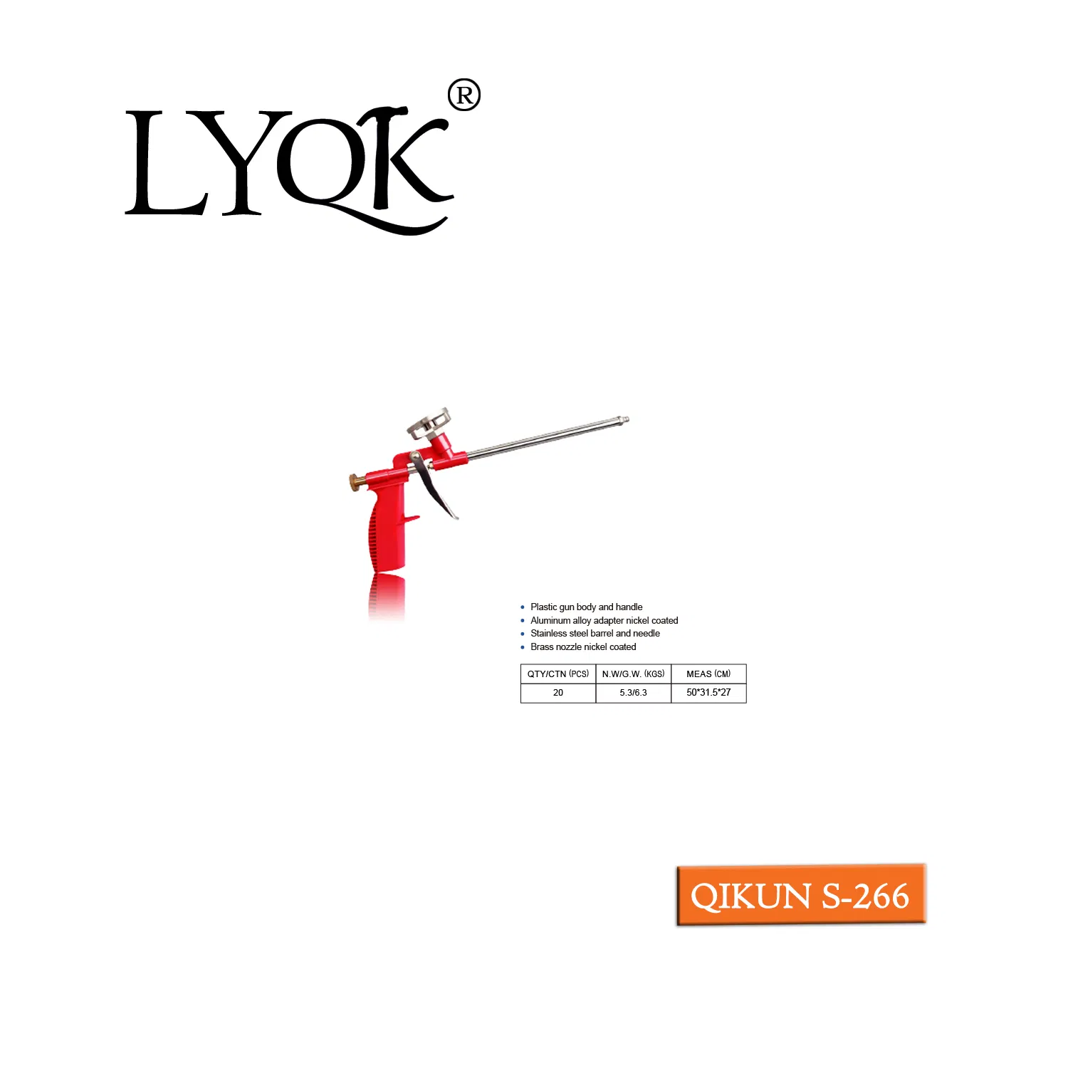 S-262 New Design PU Spray Polyurethane Foam Gun