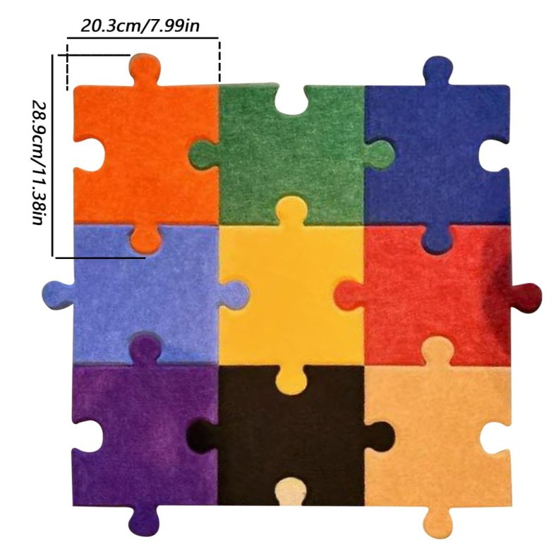 Custom Interlocking 3D Puzzle Floor Mat, Rainbow Puzzle Felt Mat for Home Decoration