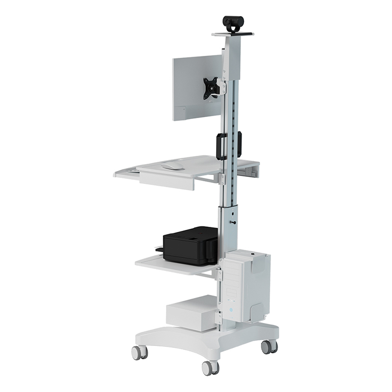 Height Adjustable Hospital Mobile Computer Cart