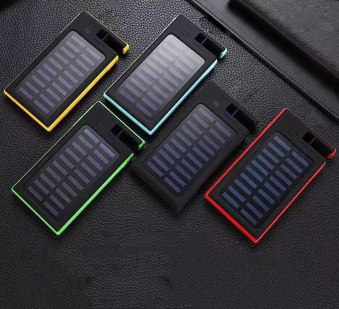 Lightweight Portable Solar 8000mAh Mobile Power Bank Dual USB with Camping Lights Emergency Power Bank