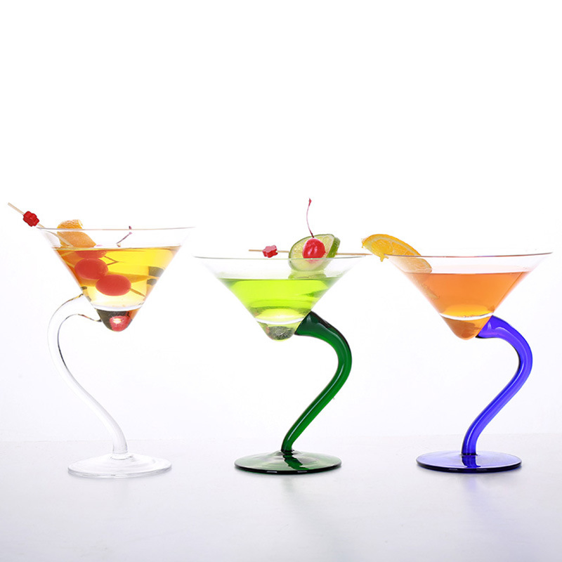 V-Shape Straight-Stemmed Classic Clear Cocktail Glasses for Engagement Party Work Gatherings Housewarming
