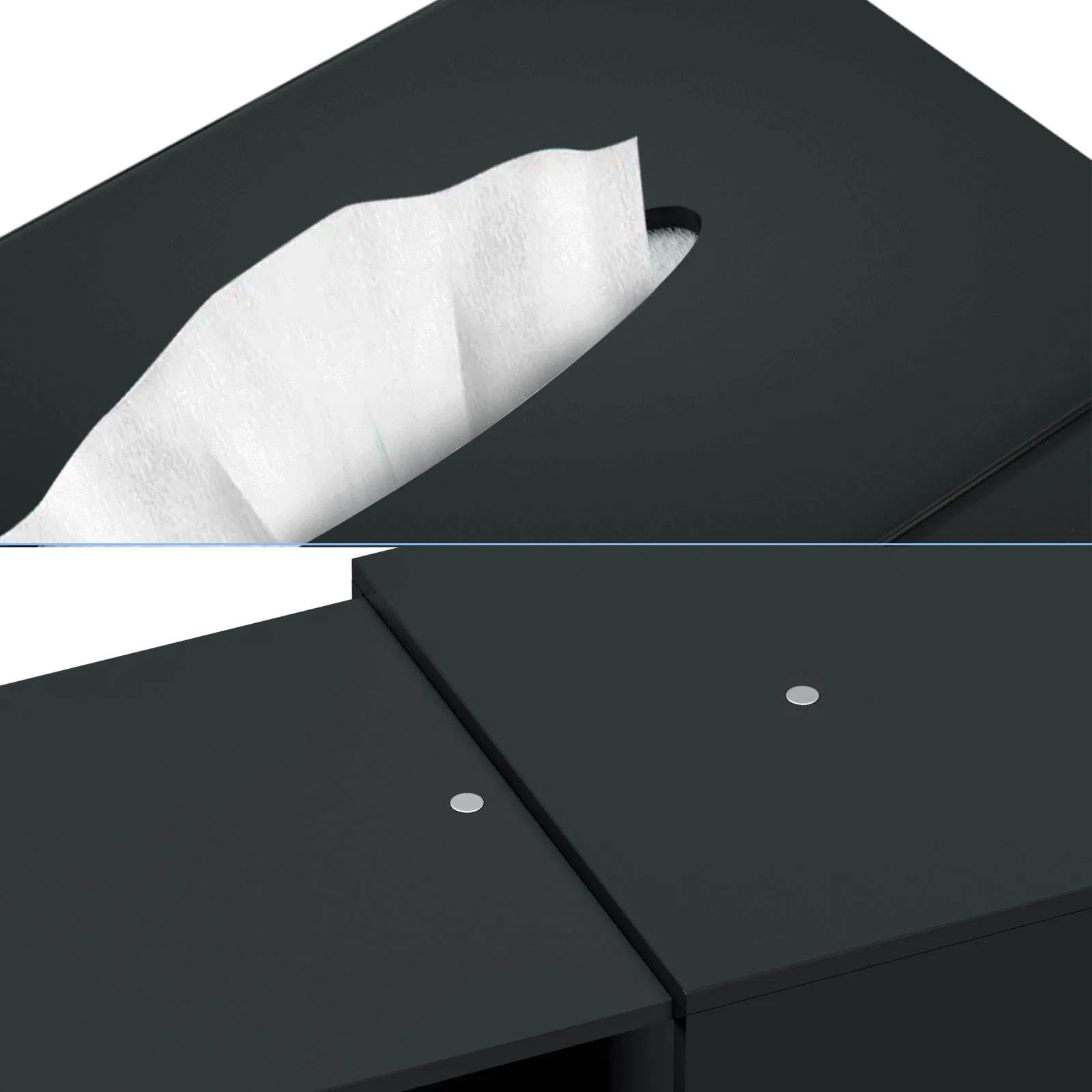 Home Decoration Black Plastic Paper Towel Box Acrylic Facial Tissue