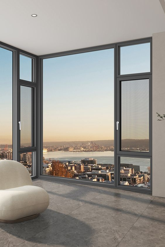 Double Glazed Windows Glass Window French Screen Blue Film Impact Windows and Doors Price Aluminum Casement Balck Diamond Screen Home Sliding
