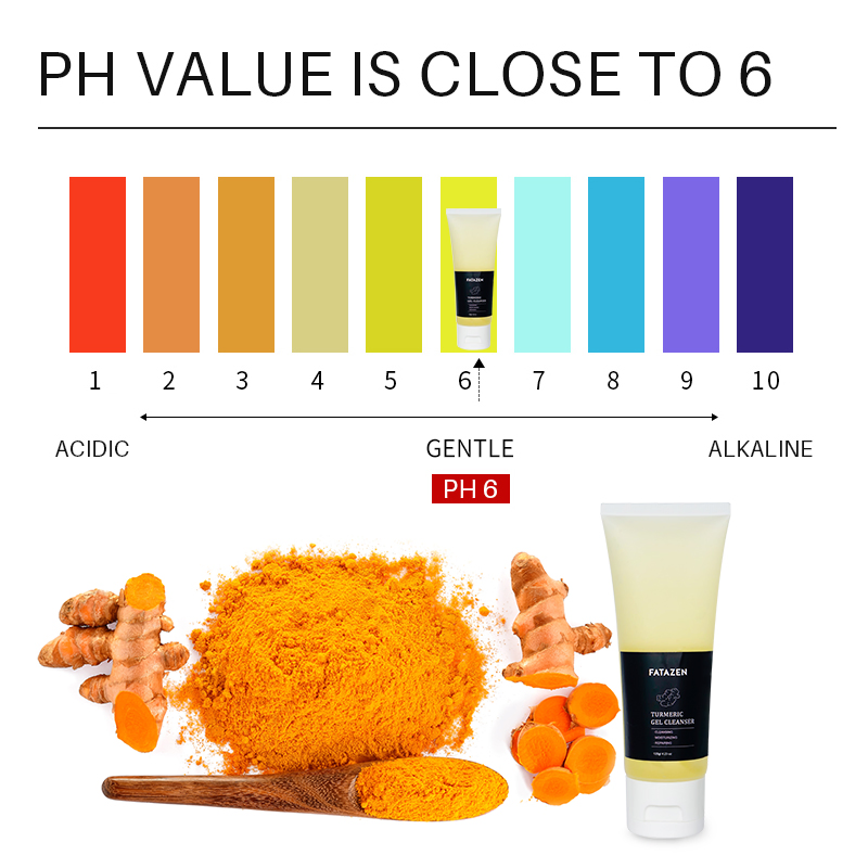 Moisturizing Freckle Removing Anti Aging Deep Cleansing Gel Turmeric Facial Cleanser