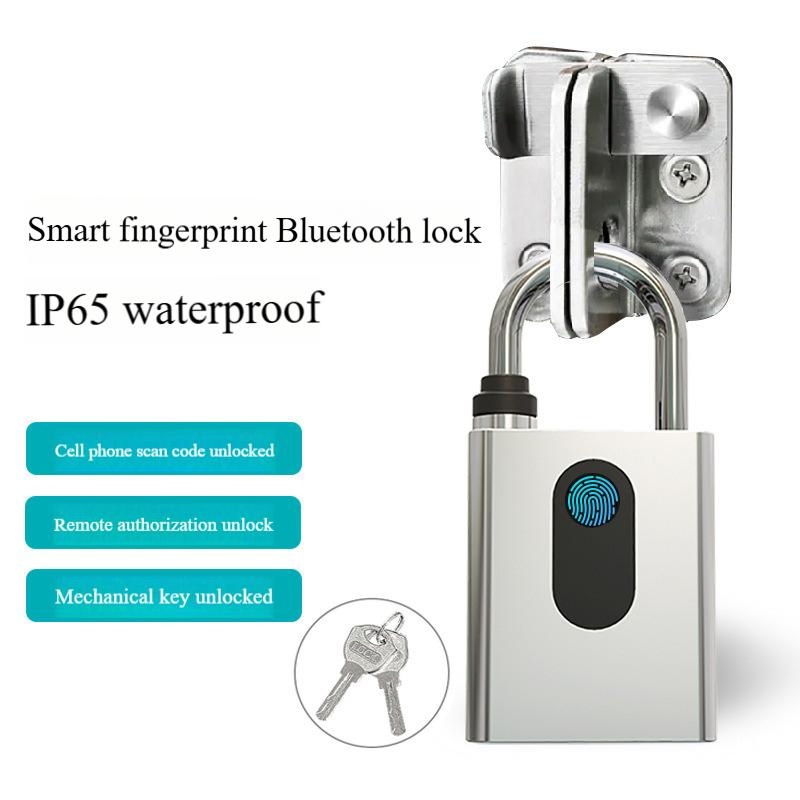 Outdoor Waterproof Bluetooth Fingerprint Padlock Cabinet Smart Remote Control Warehouse
