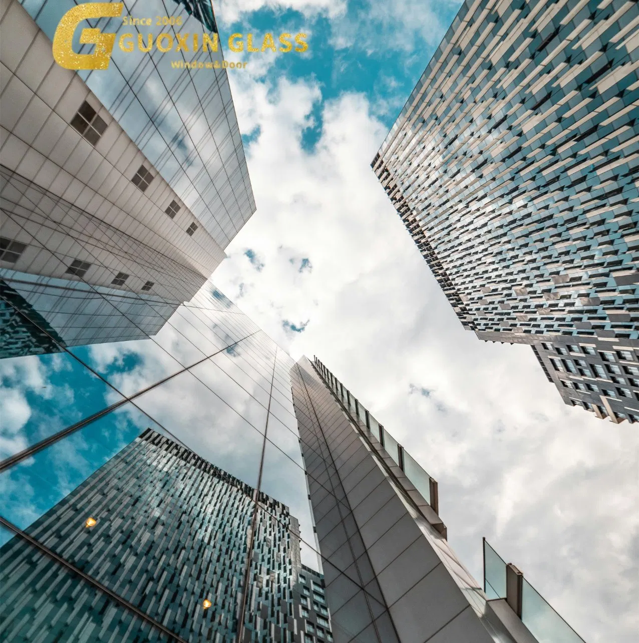 Insulated Low-E Glass by Guoxin - Tempered, Frosted, and Tinted Options