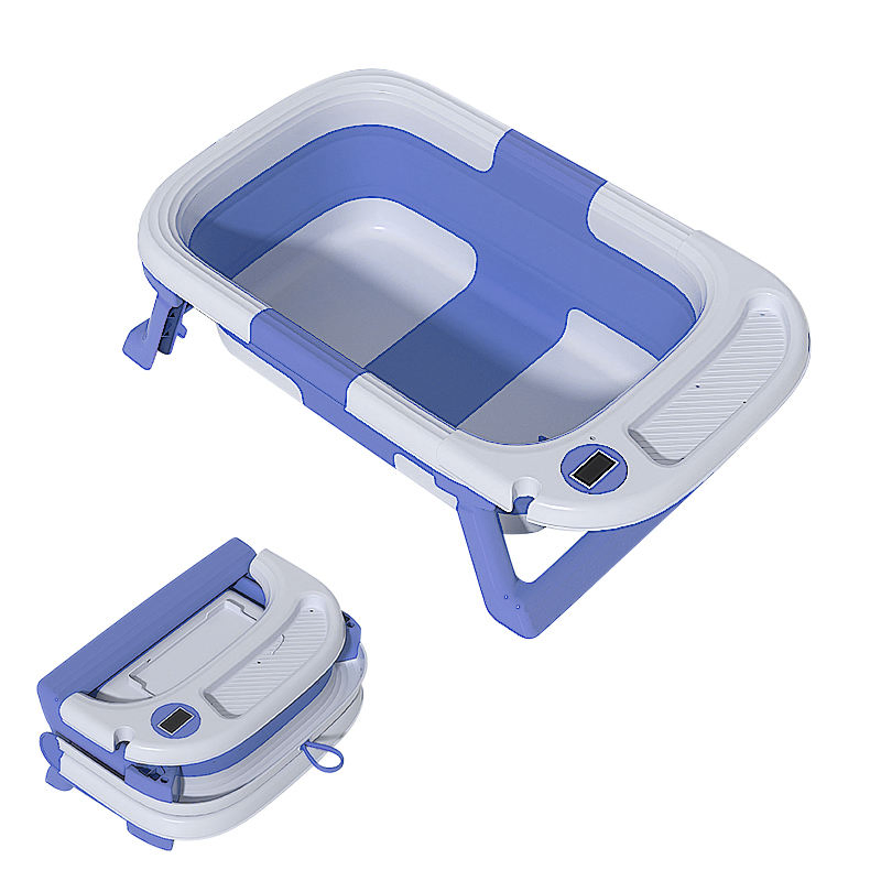 Складная детская ванночка для новорожденных с термометром