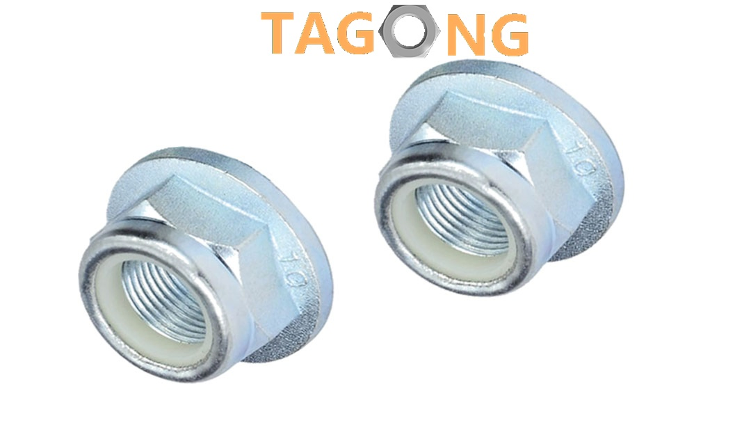 Гайка DIN EN1666 шестигранная с фланцем, сталь 45, цинк