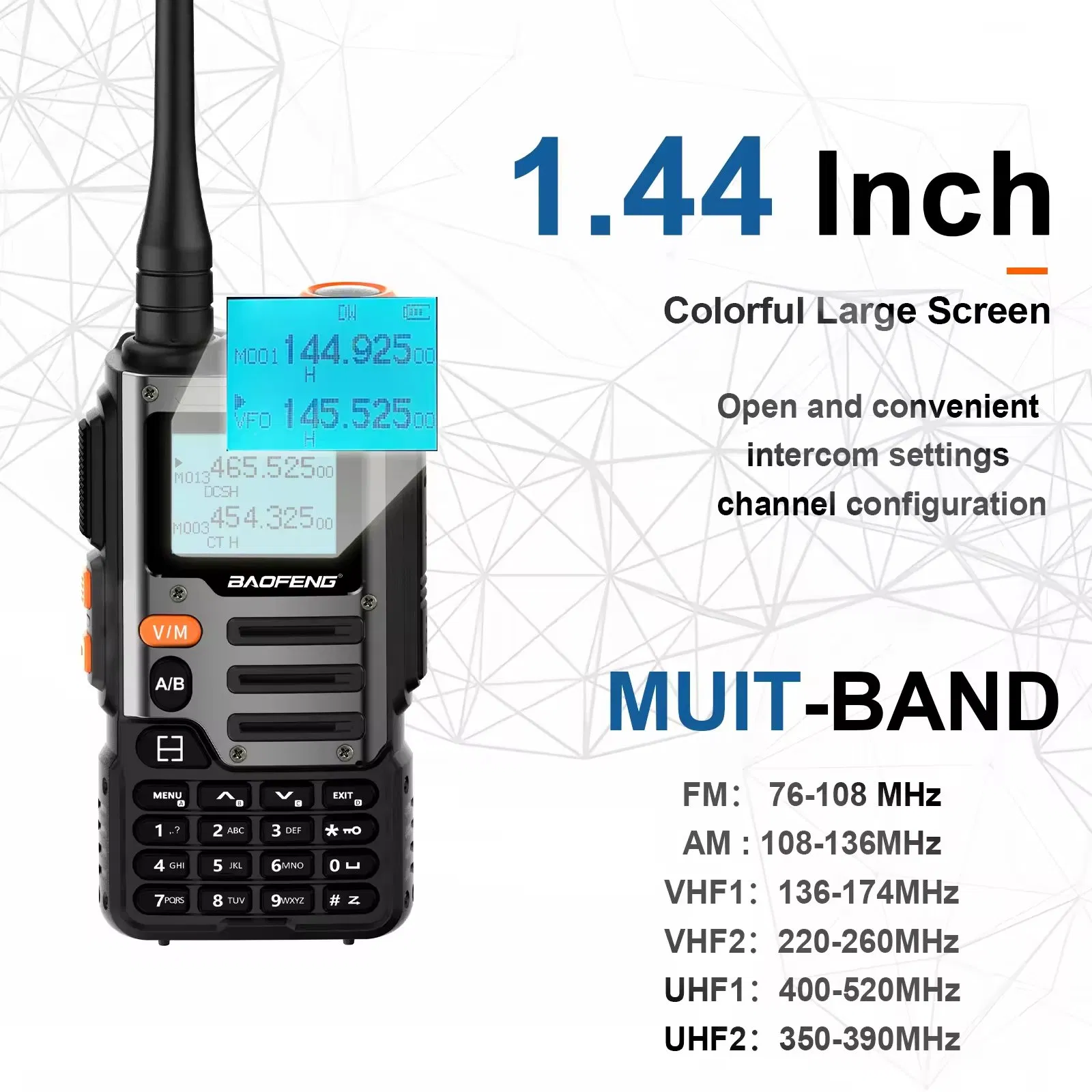 Портативная рация Baofeng UV-K68 с зарядкой Type-C