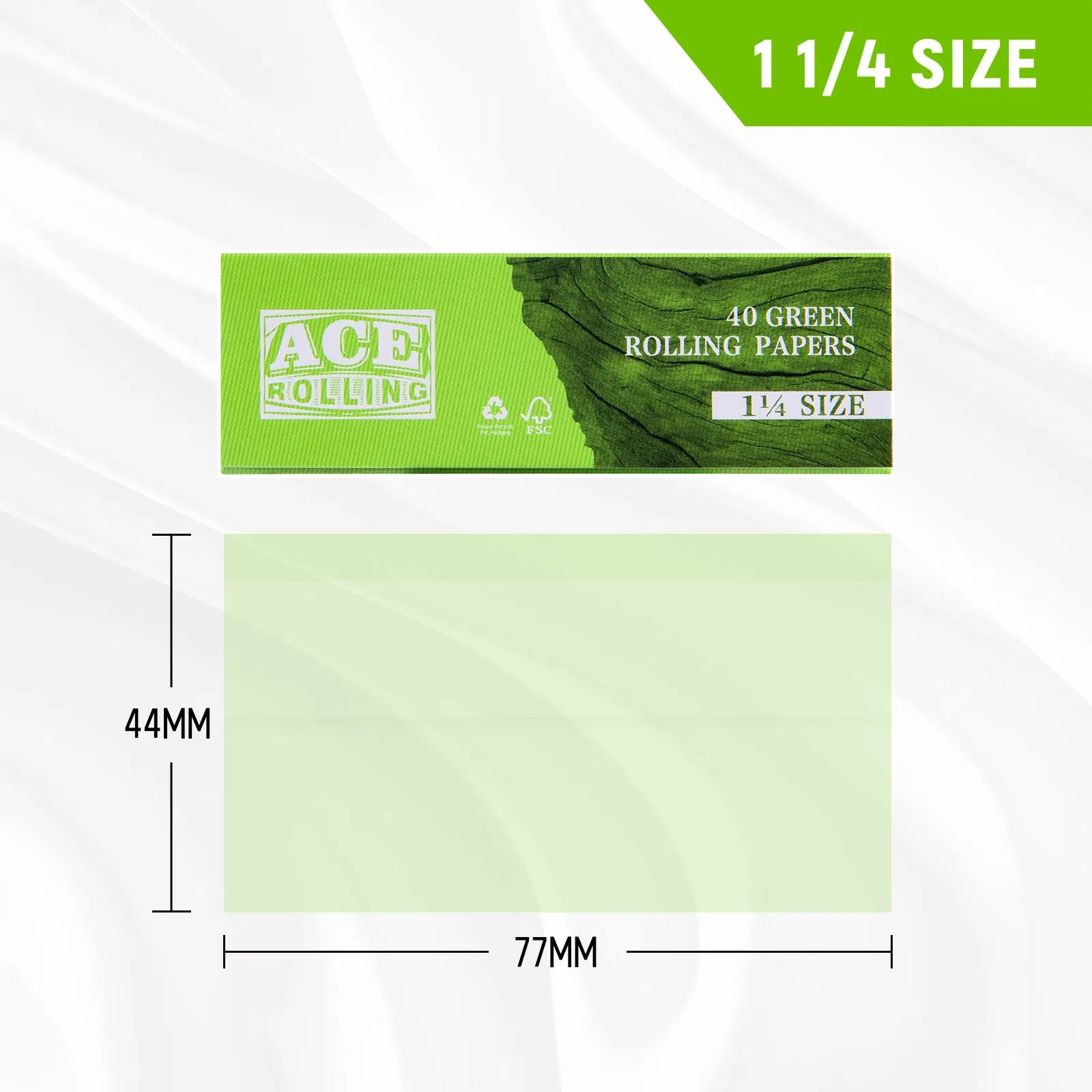 Party Decoration Green Wood 1 1/4 Medium Size Paper Smoke