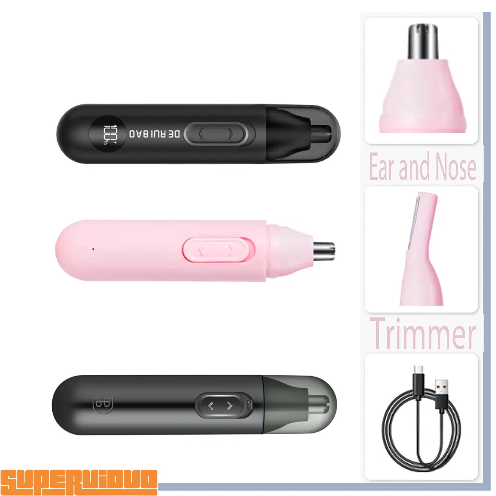 Modern Charcoal Grey Professional Nose Hair Trimmer