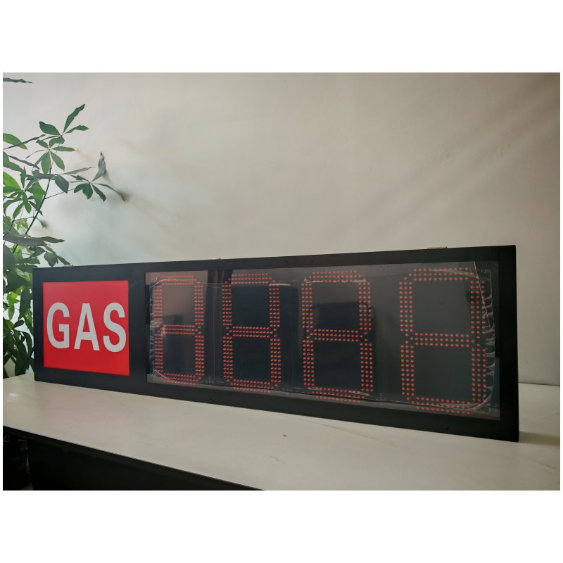 Gas Station LED Sign Board Large 7 Segment Display 12inch 7 Segment Display Gas 8.888 /Diesel 8.888