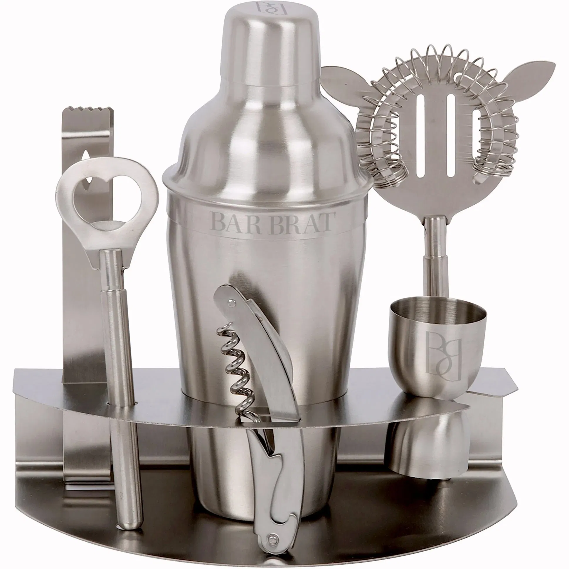 Custom Logo Professional Bar Tools Bartender Kit Bar Accessories Stainless Steel Boston Cocktail Shaker Set for Inver House Svedka Three Olives