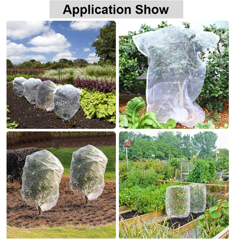 Drawstring Garden Fruit Protection Growing Bag Anti-Bird Netting Bag Grape Planter Palm Date Mesh Bags
