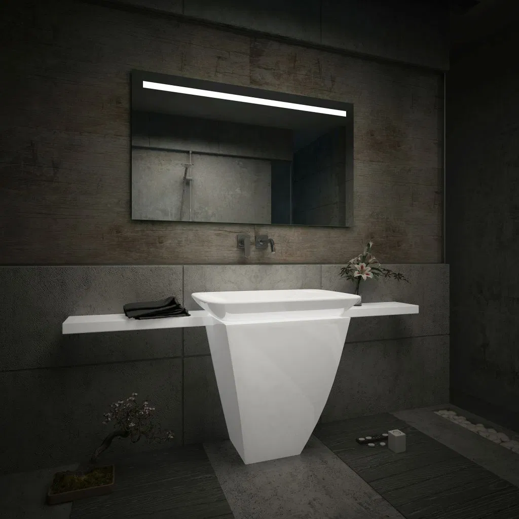 Foshan Factory Modern Style Simple Style Bathroom Lighting Washroom Square LED Mirror