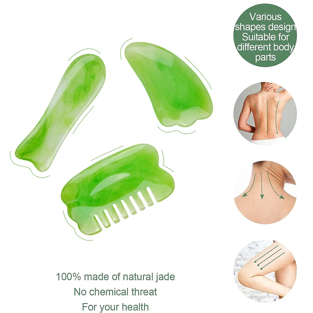 Body Scraping Plate Guasha Resin Facial Anti Aging Gua Sha Set