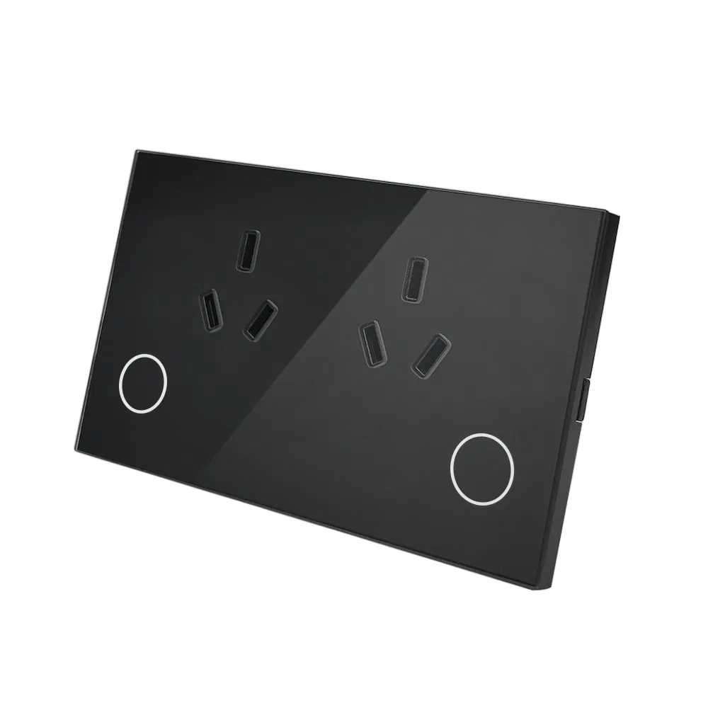 Australian WiFi Smart Dual Socket Wall Socket with SAA Touch Panel Dual Power Supply