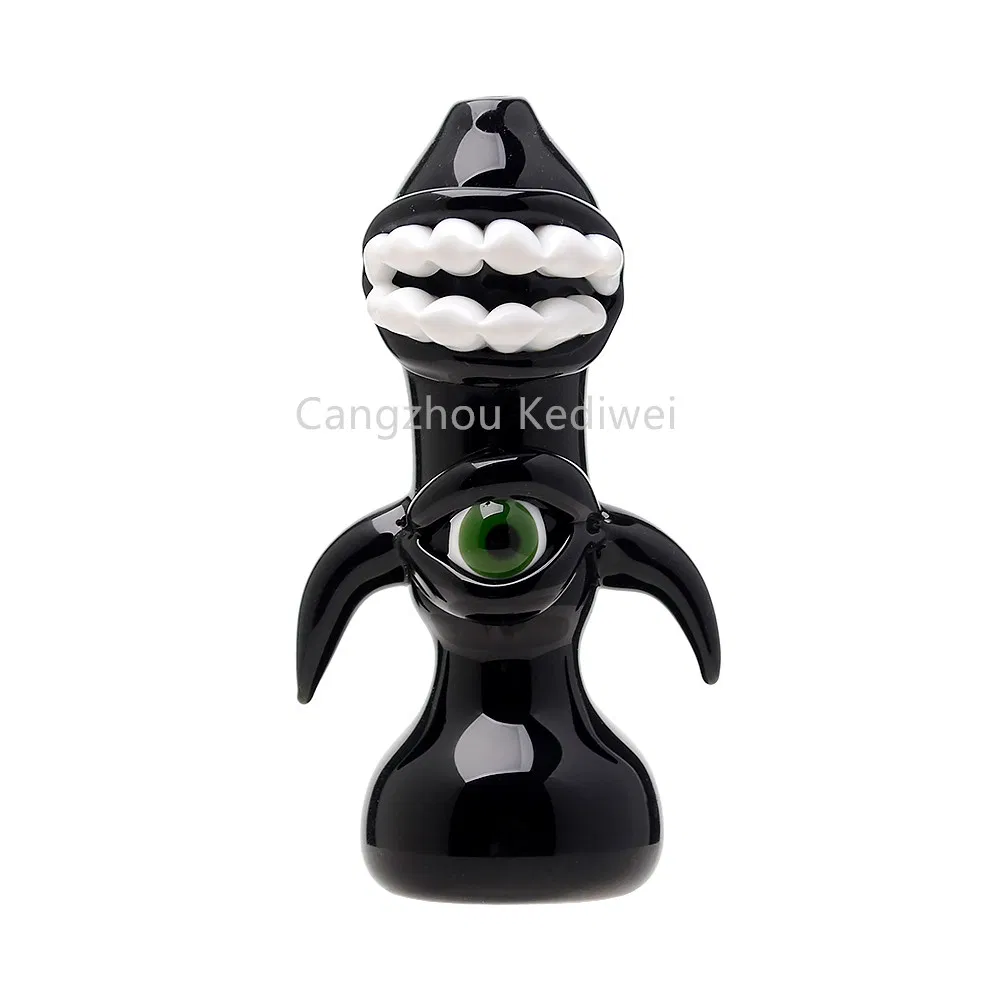 Creative Evil Eye Design Glass Hand Pipe Spoon Pipe with Big Teeth