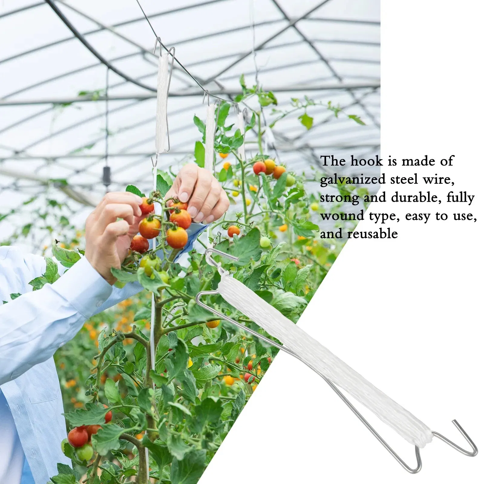 15 PCS Tomato Support Clips Cherry Vegetable Plant Vines Climbing J Hooks Plant Growth Puller Prevent Tomatoe From Pinching