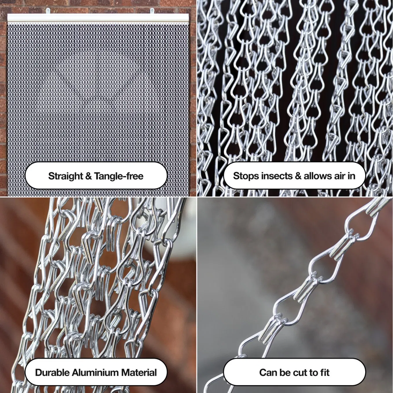 Metal Chain Curtains - Aluminium Chain Fly Screen for Door & Room Divider