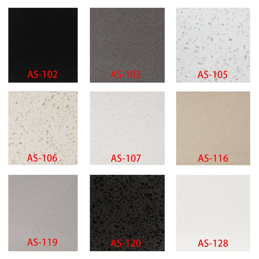 Polishing Surface Pure Color Series Artificial Quartz Slab Faux Quartz Stone for Kitchen Countertop