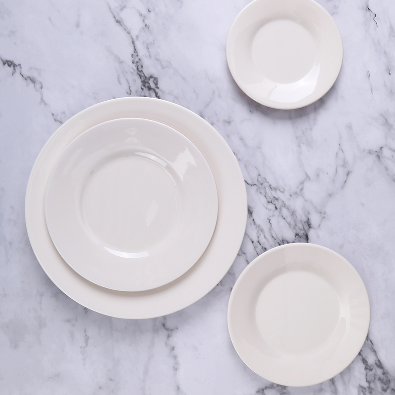Hot Selling 7-Inch Plate White Round Melamine Plate Set for Restaurant Custom Logo