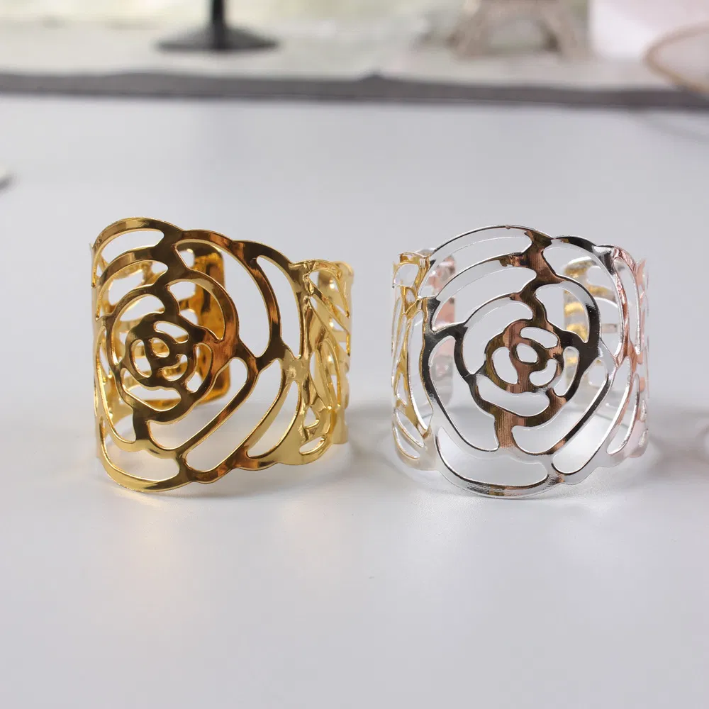 Wholesale High Quality Tableware Decoration Gold Silver Napkin Ring for Wedding