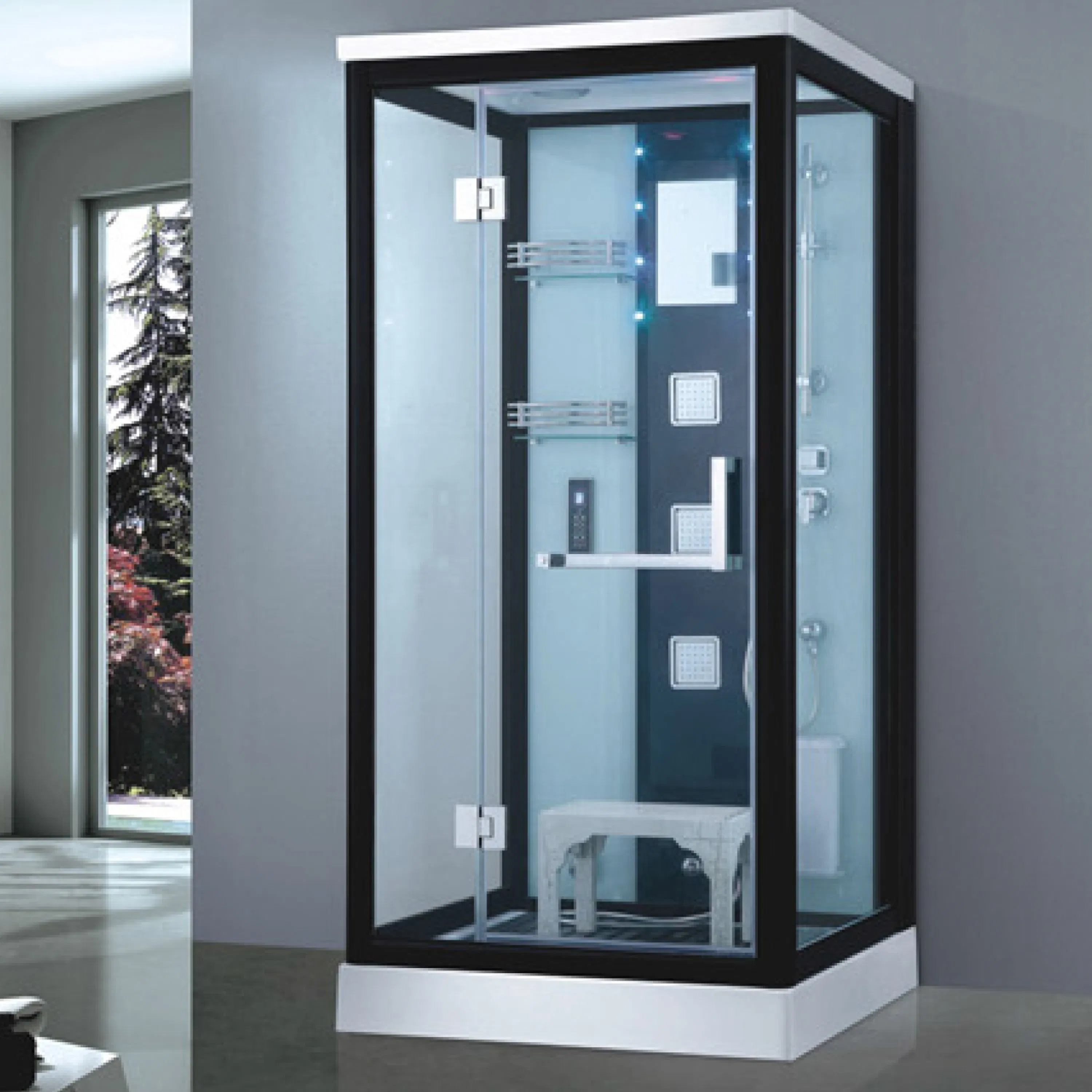 Gold Color Aluminum Frame Hotel Bathroom Decoration Shower Cabin