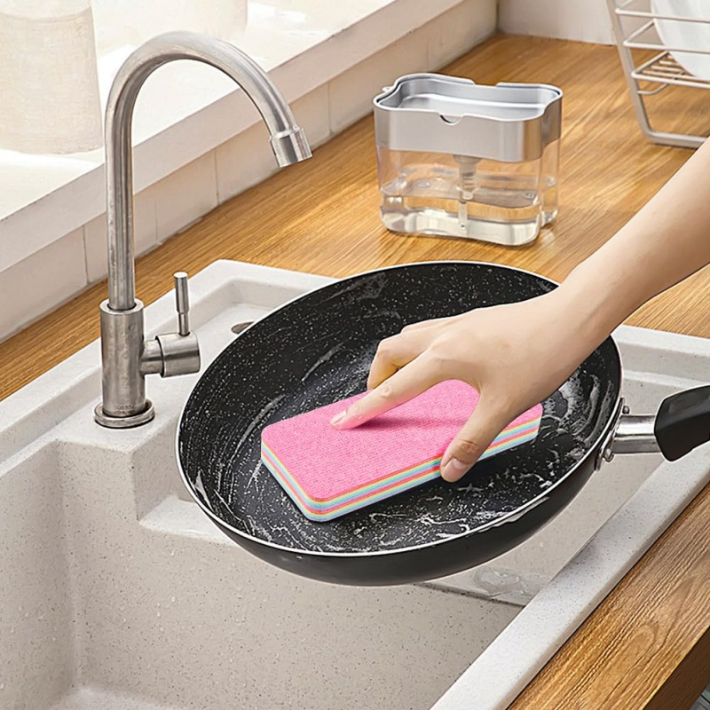 Rainbow Microfiber Cleaning Sponge: Eco Saver for Every Home