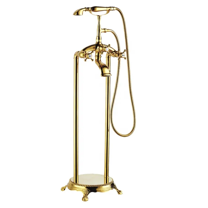Душевая система с золотым корпусом и верхним душем