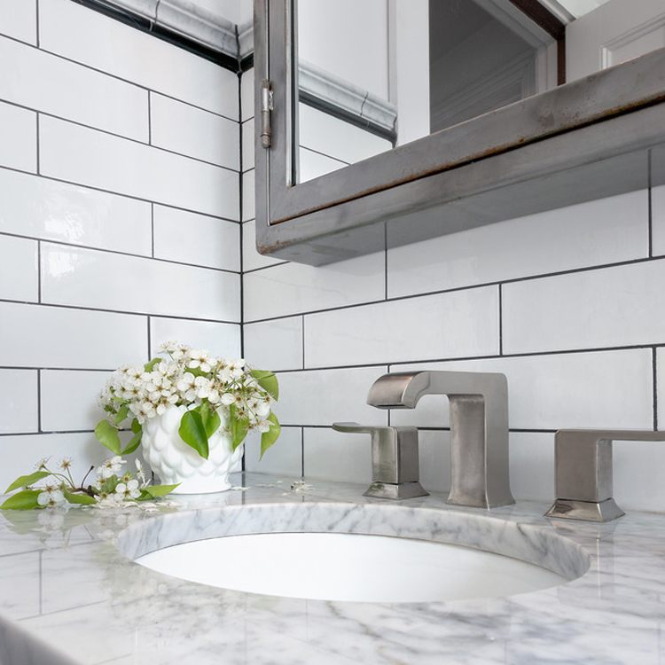 Waterproof Grey/Gray Rectangle Subway Porcelain Bathroom 3D Stickers Ceramic Bathroom Wall Tiles