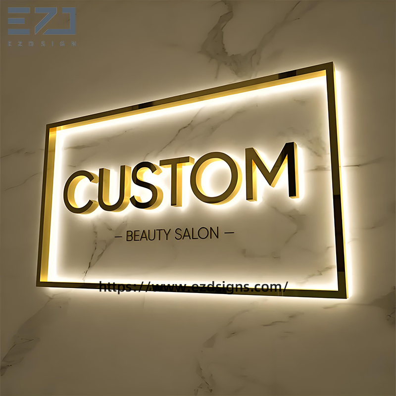 Custom Advertising Lighted Letter Backlit Store Logo Illuminated 3D LED Commercial Signage