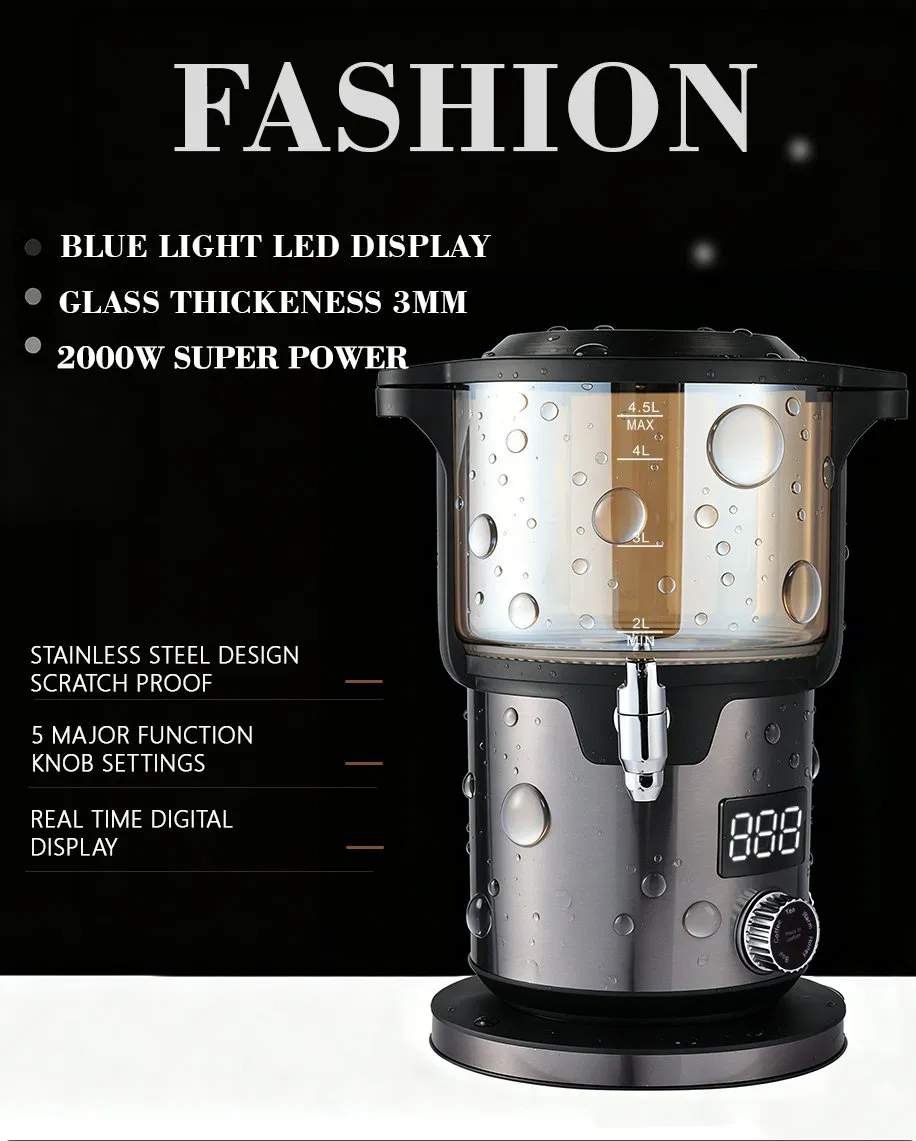 Top Sale Professional Electric Samovar Turkish Tea Boiler 1.1L Top Teapot+4.5L Body Electric Kettle with Keep Warm Tea